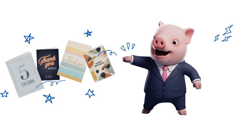 4 different cards with different designs and messages