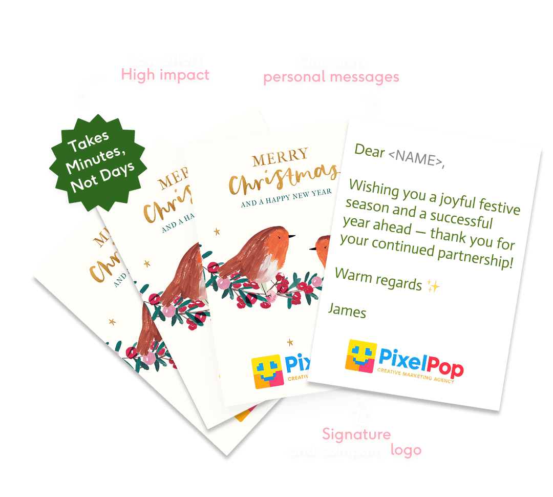 Christmas Card created using Moonpig for Business