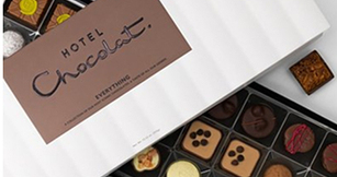 Hotel Chocolat gift box with assorted chocolates